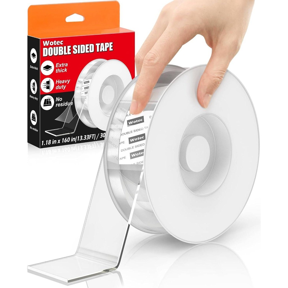 Wotec W33604 Extra Large Double Sided Tape Heavy Duty Removable 1.18" x 160"